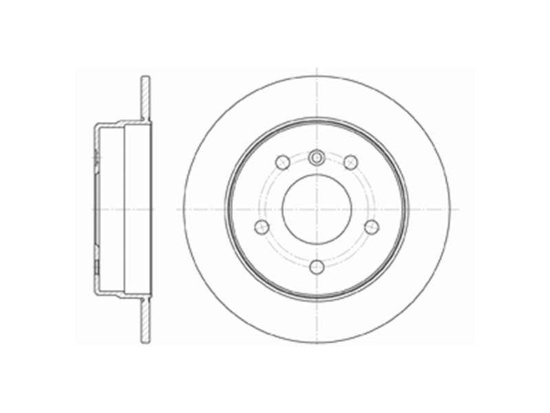 DRIVETEC -  Rear Solid Brake Disc Pair - 258mm Diameter