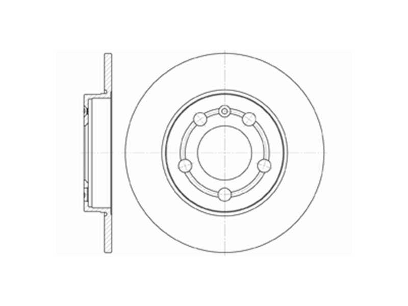 DRIVETEC -  Rear Solid Brake Disc Pair - 238.8mm Diameter