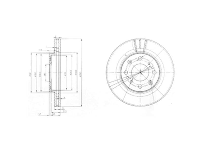 DRIVETEC -  Front Vented Brake Disc Pair - 239.8mm Diameter