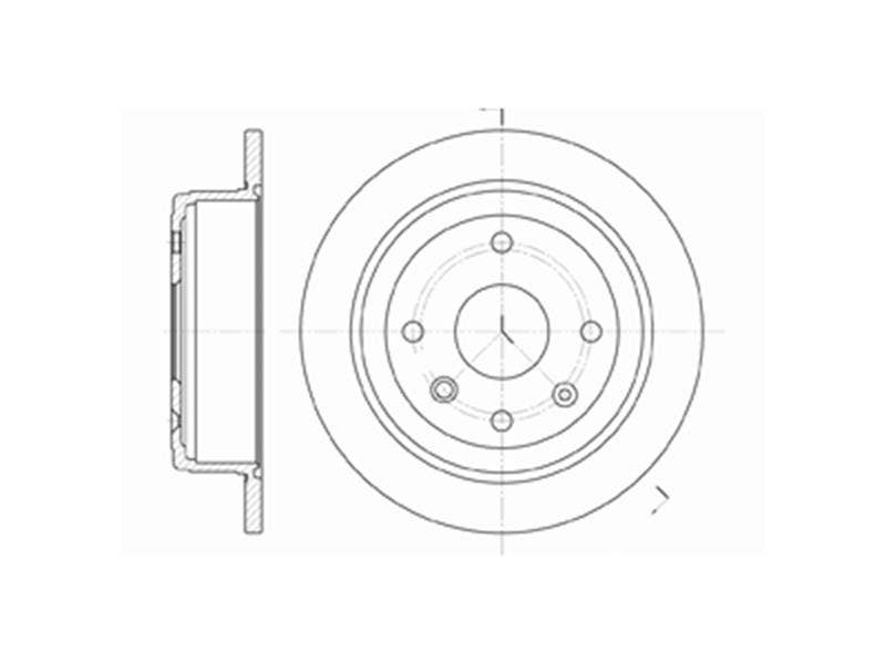 DRIVETEC -  Rear Solid Brake Disc Pair - 258mm Diameter