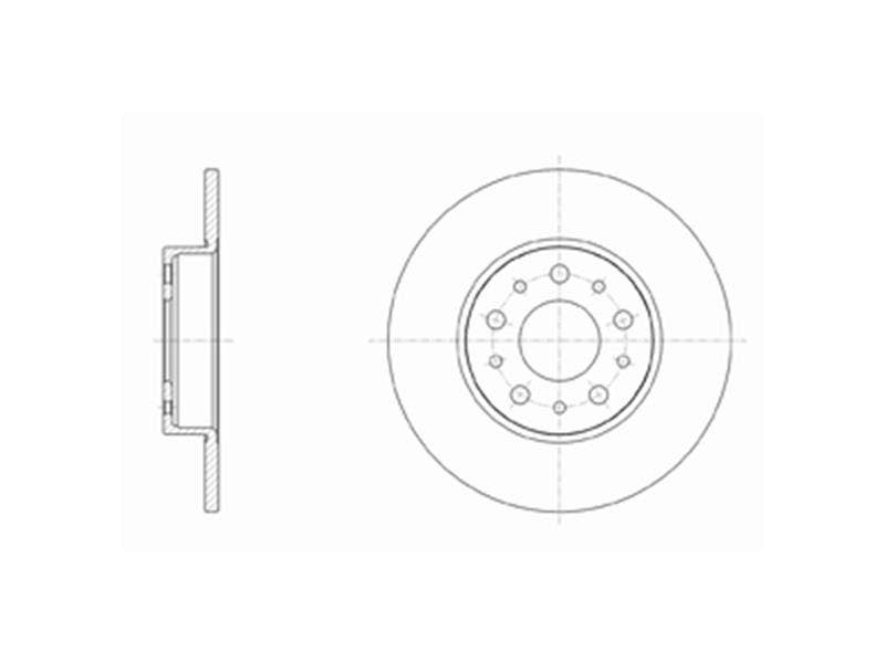 DRIVETEC -  Rear Solid Brake Disc Pair Coated - 251mm Diameter