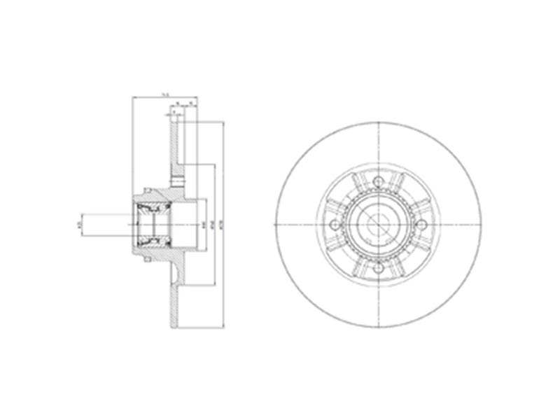 DRIVETEC -  Rear Solid Brake Disc Coated Single - 238mm Diameter