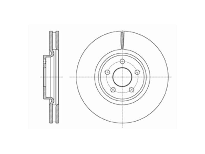 DRIVETEC -  Front Vented Brake Disc Coated Single - 316mm Diameter