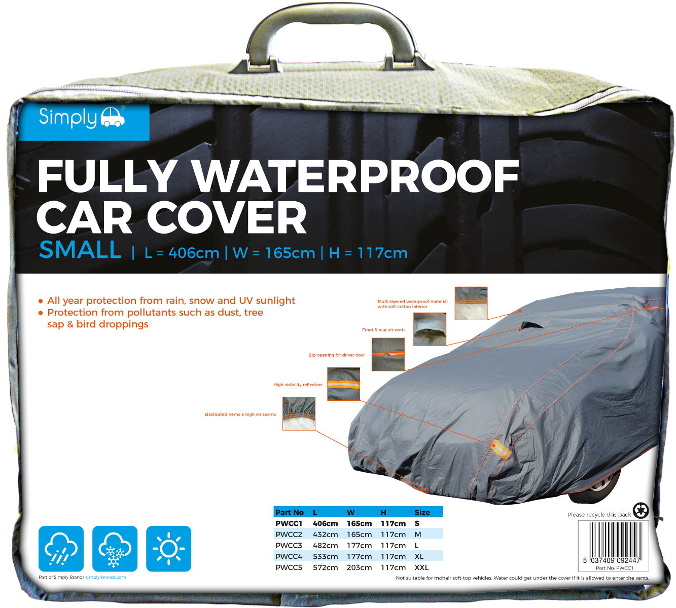 S Premium Fully Waterproof Car Cover