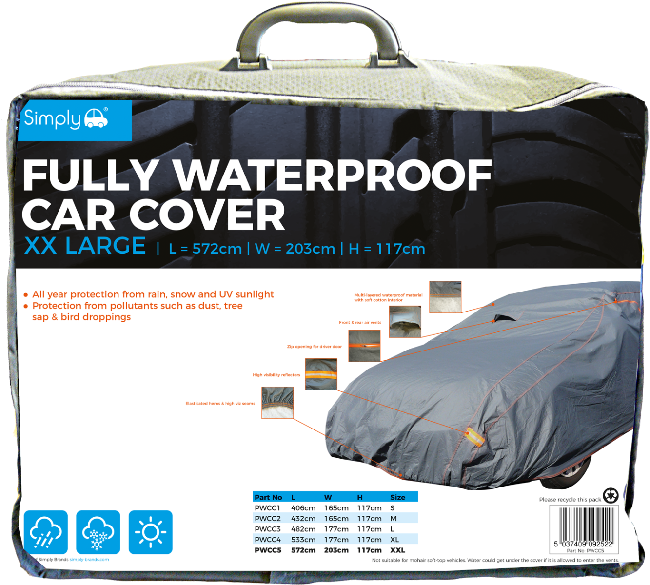 XXL Premium Fully Waterproof Car Cover