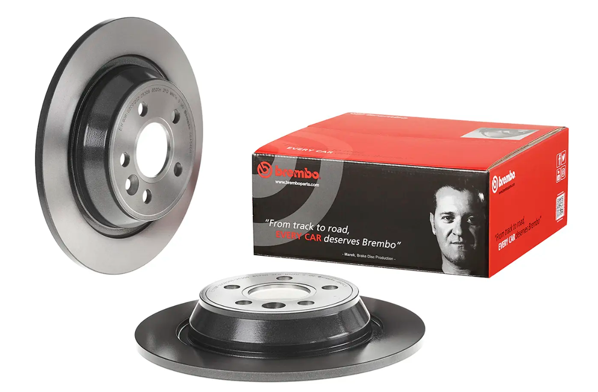 BREMBO -  Rear Solid Brake Disc Pair Coated - 302mm Diameter