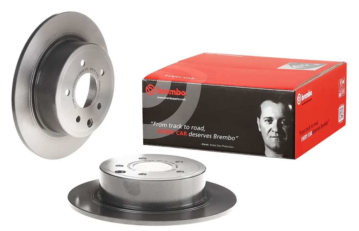 BREMBO -  Rear Solid Brake Disc Pair Coated - 291.5mm Diameter
