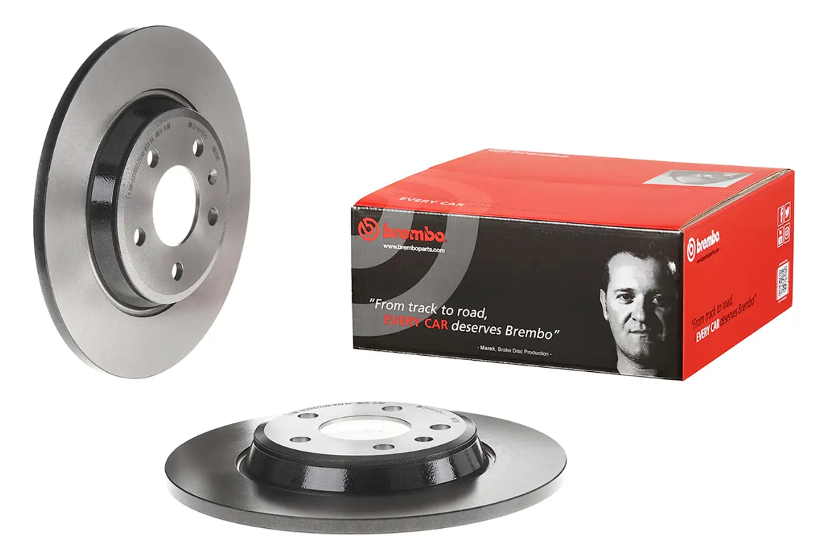 BREMBO -  Rear Solid Brake Disc Pair Coated - 300mm Diameter