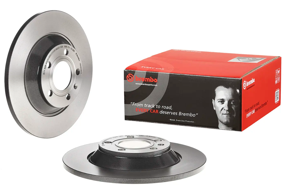 BREMBO -  Rear Solid Brake Disc Pair Coated - 302mm Diameter