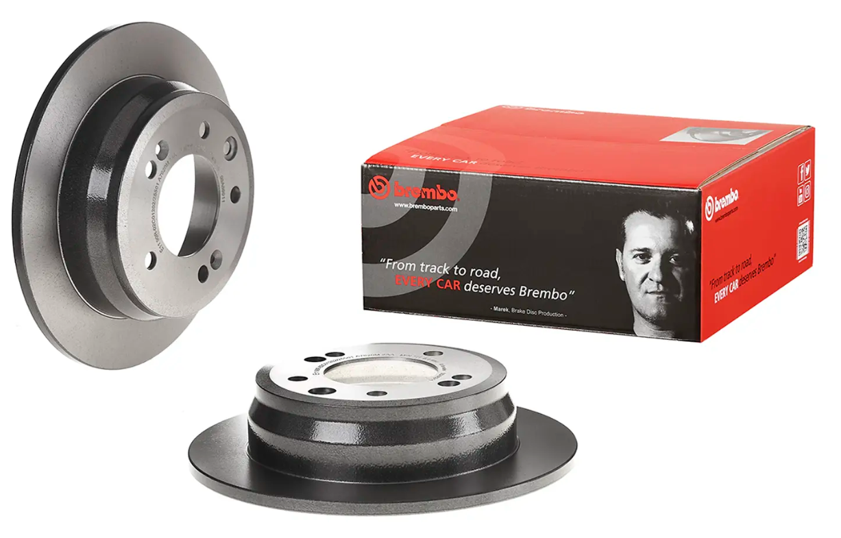 BREMBO -  Rear Solid Brake Disc Pair Coated - 262mm Diameter