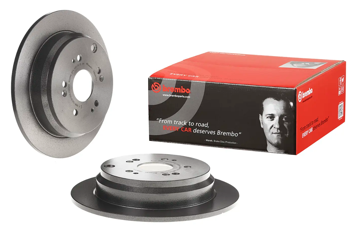 BREMBO -  Rear Solid Brake Disc Pair Coated - 302mm Diameter