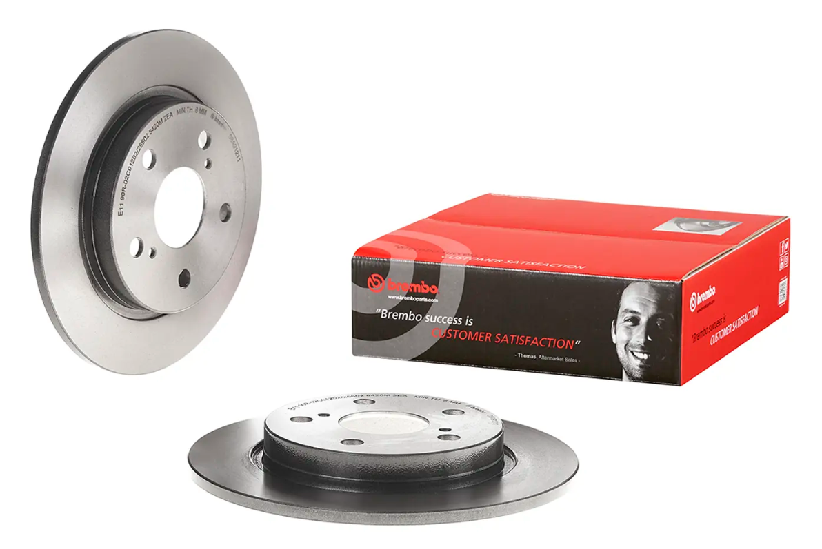 BREMBO -  Rear Solid Brake Disc Pair Coated - 270mm Diameter