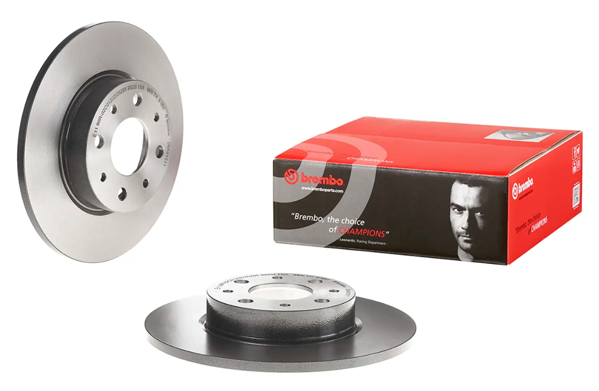 BREMBO -  Rear Solid Brake Disc Pair Coated - 251mm Diameter