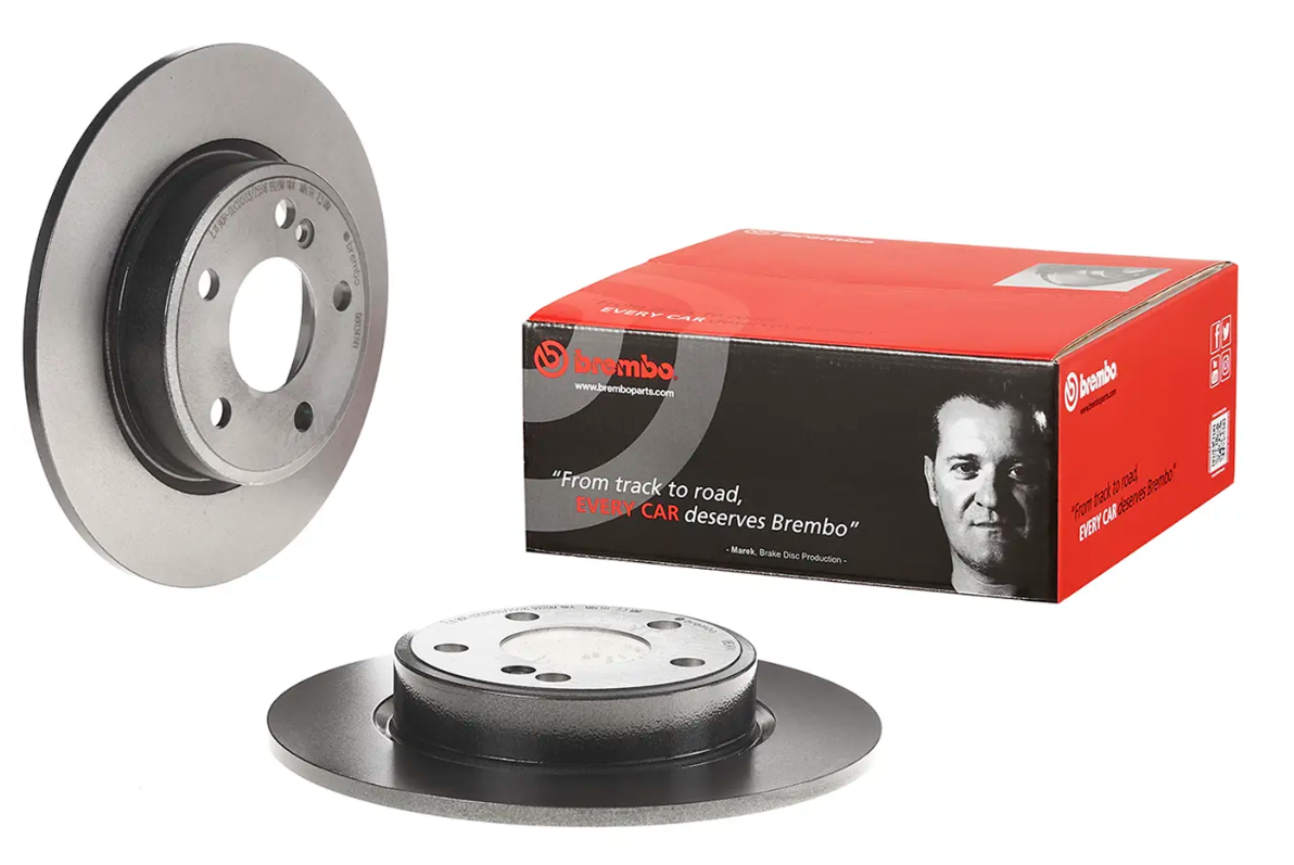 BREMBO -  Rear Solid Brake Disc Pair Coated - 276mm Diameter