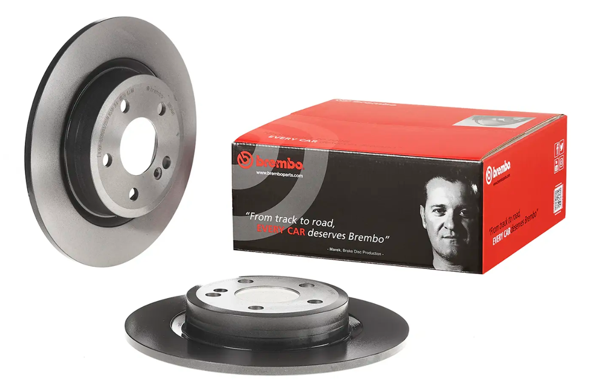 BREMBO -  Rear Solid Brake Disc Pair Coated - 295mm Diameter