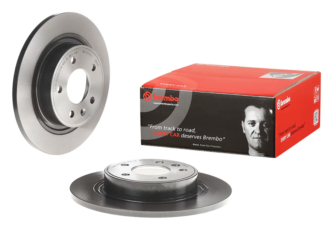 BREMBO -  Rear Solid Brake Disc Pair Coated - 292mm Diameter