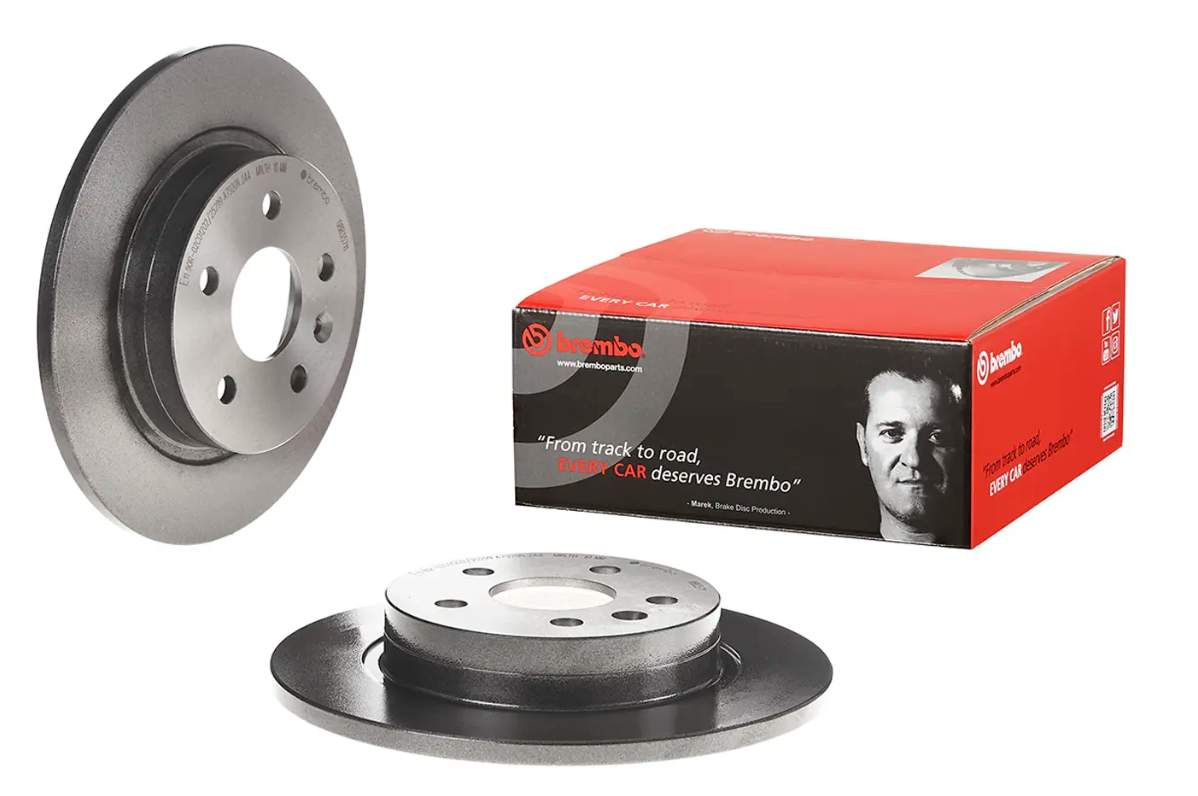 BREMBO -  Rear Solid Brake Disc Pair Coated - 268mm Diameter