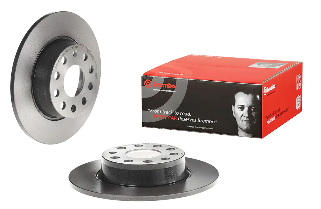 BREMBO -  Rear Solid Brake Disc Pair Coated - 272mm Diameter