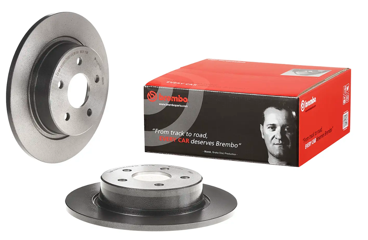 BREMBO -  Rear Solid Brake Disc Pair Coated - 280mm Diameter