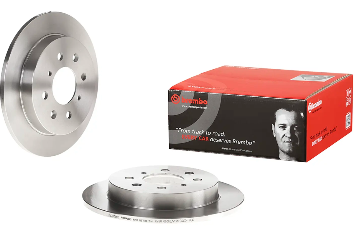 BREMBO -  Rear Solid Brake Disc Pair - 239mm Diameter