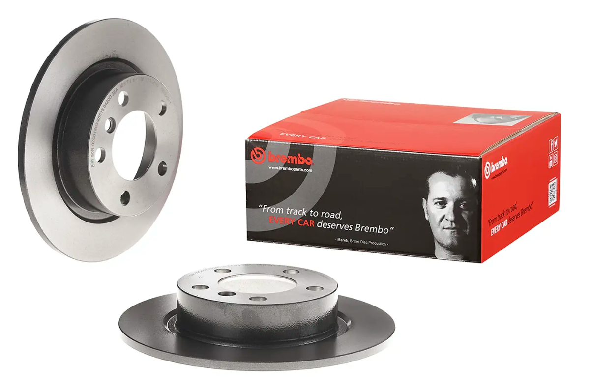 BREMBO -  Rear Solid Brake Disc Pair Coated - 280mm Diameter