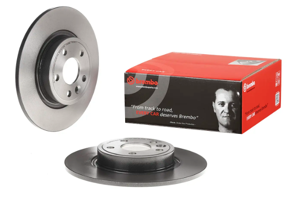 BREMBO -  Rear Solid Brake Disc Pair Coated - 300mm Diameter