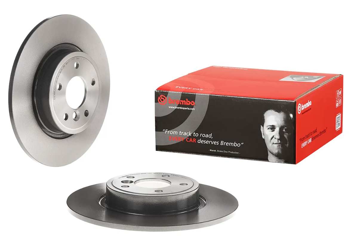 BREMBO -  Rear Solid Brake Disc Pair Coated - 300mm Diameter
