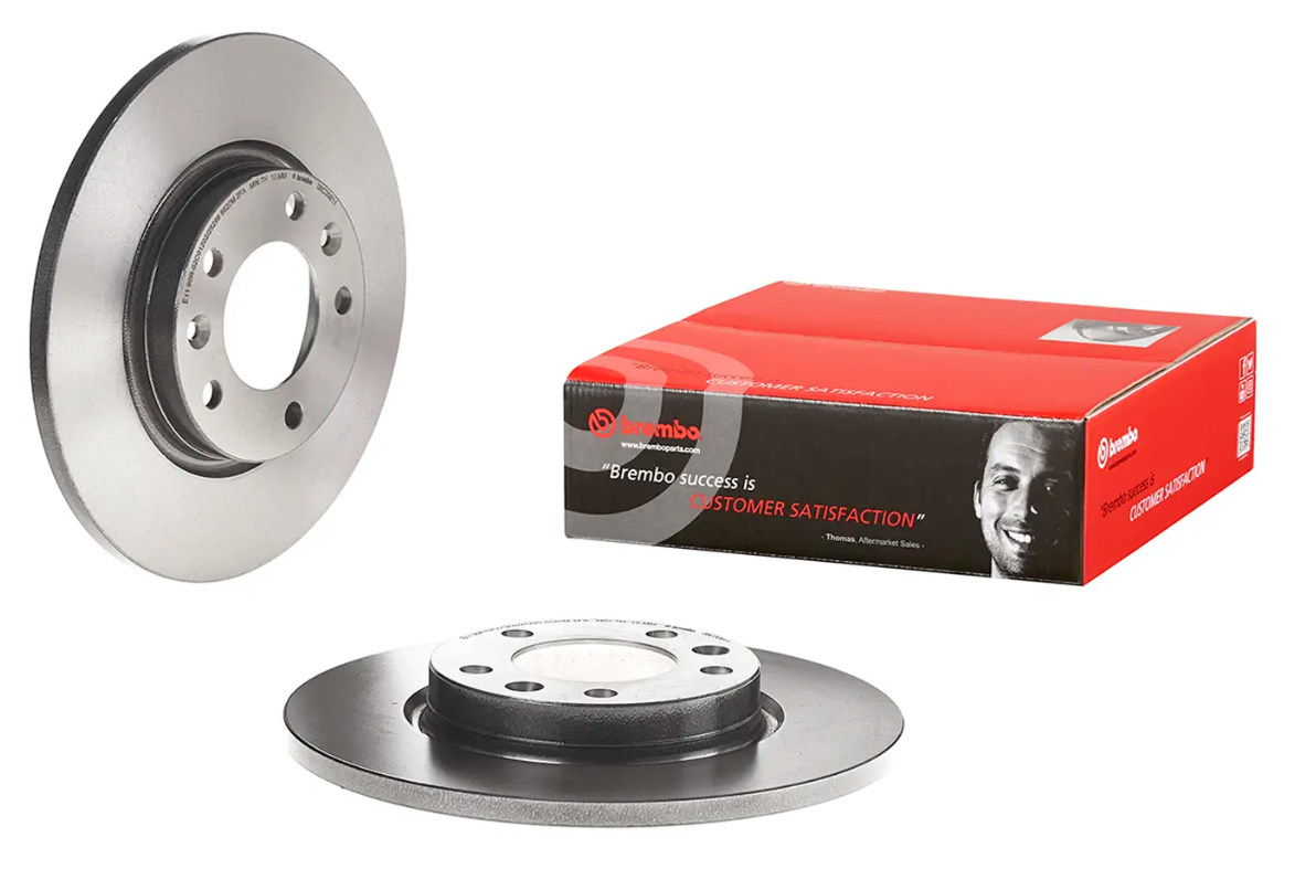 BREMBO -  Rear Solid Brake Disc Pair Coated - 268mm Diameter