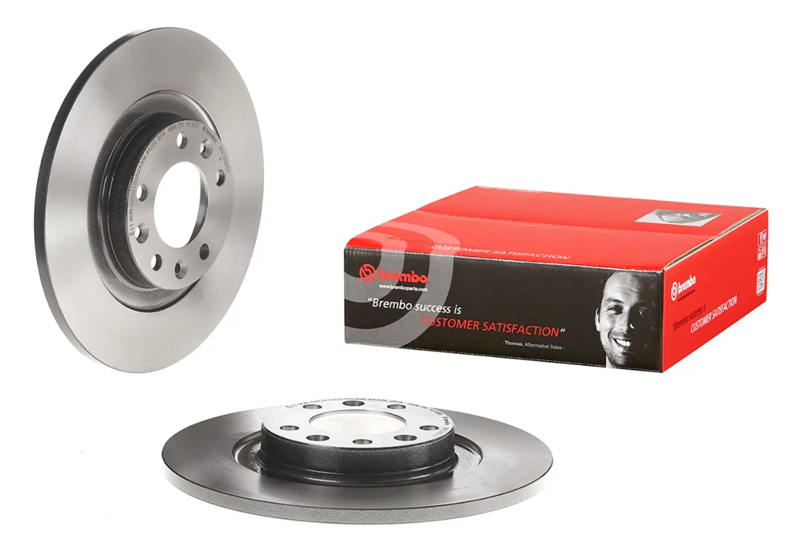 BREMBO -  Rear Solid Brake Disc Pair Coated - 290mm Diameter