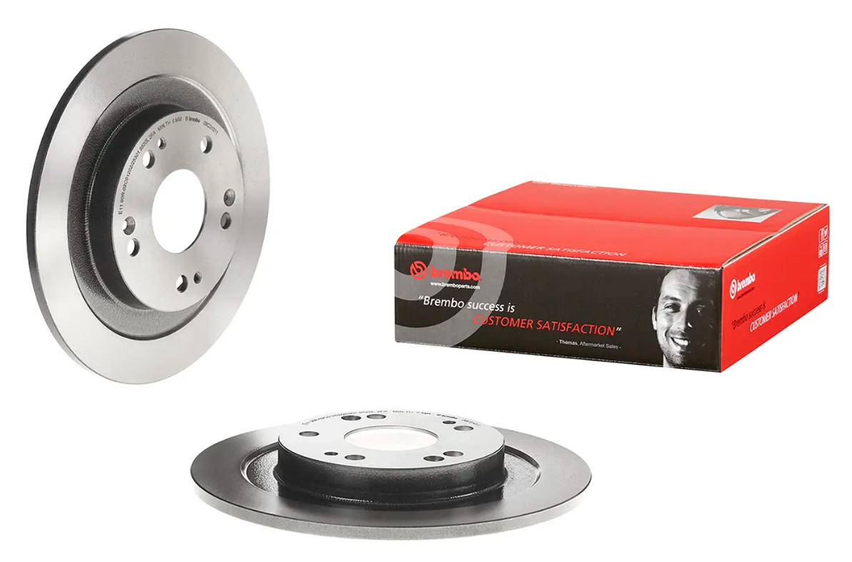 BREMBO -  Rear Solid Brake Disc Pair Coated - 276mm Diameter