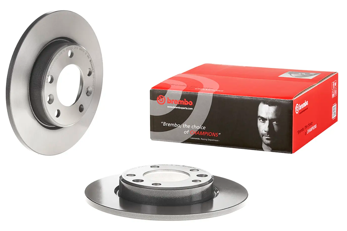 BREMBO -  Rear Solid Brake Disc Pair Coated - 249mm Diameter