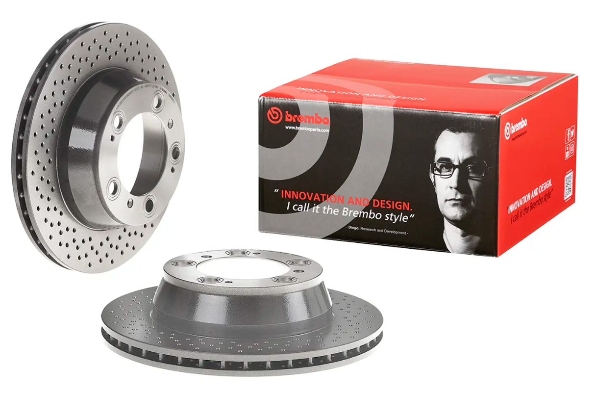 BREMBO -  Rear Vented Brake Disc Pair Coated - 299mm Diameter