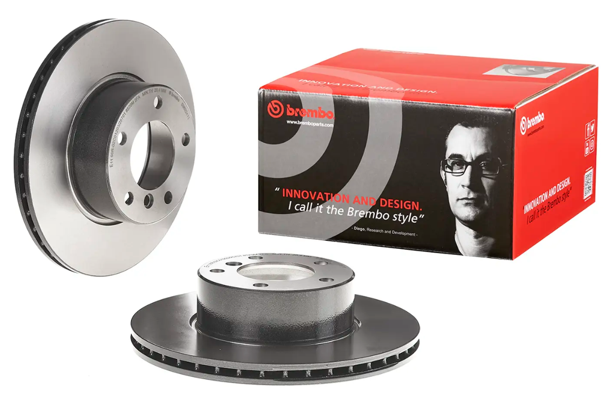 BREMBO -  Front Vented Brake Disc Pair Coated - 296mm Diameter