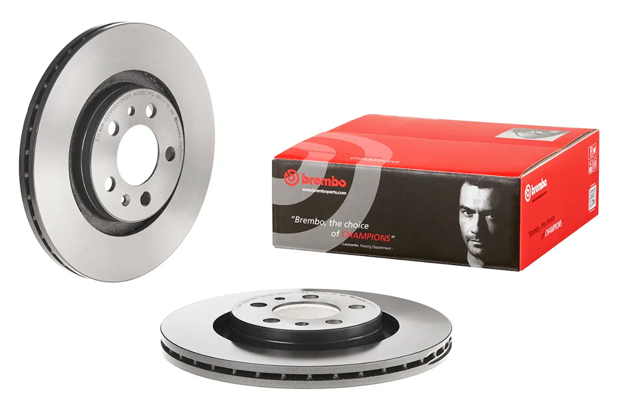 BREMBO -  Front Vented Brake Disc Pair Coated - 280mm Diameter