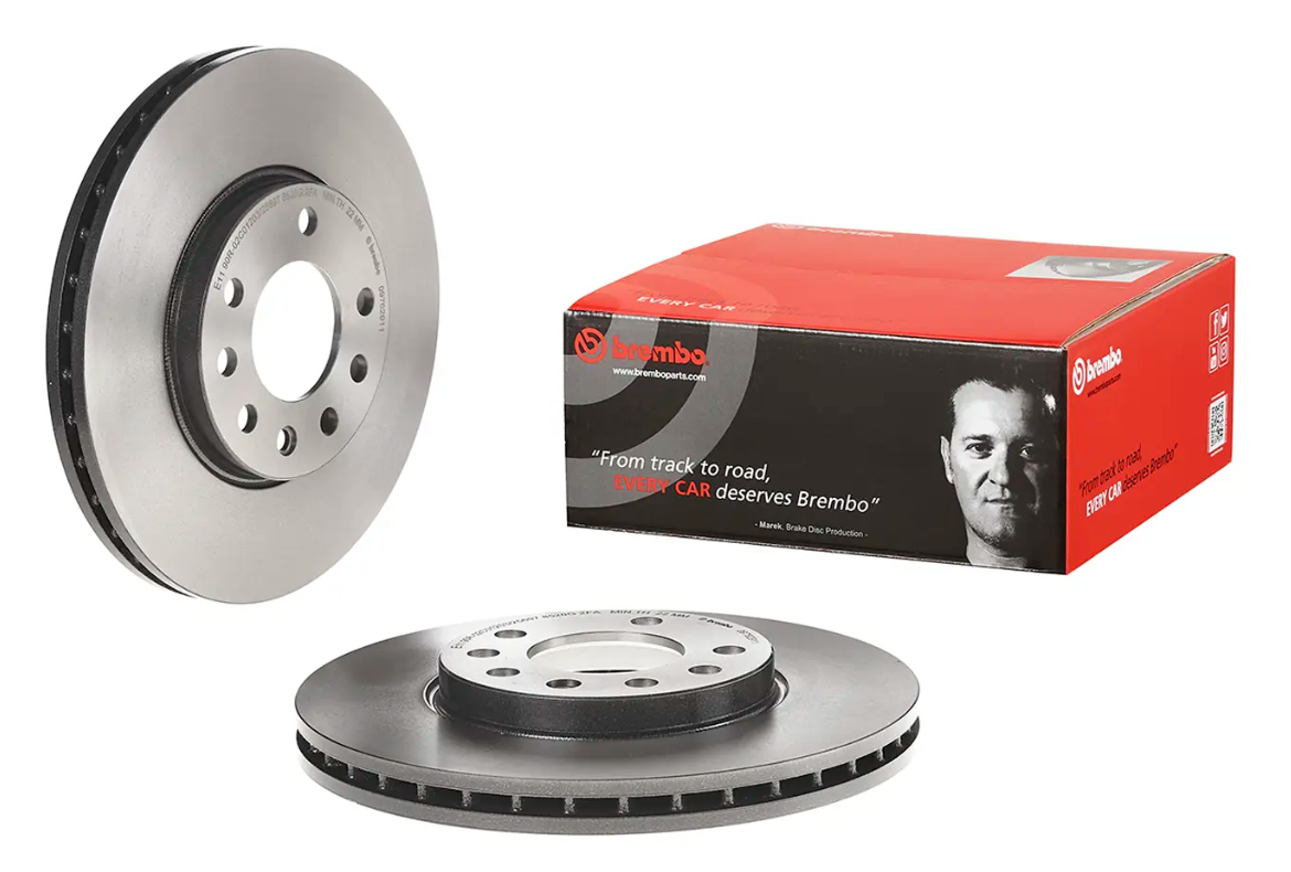 BREMBO -  Front Vented Brake Disc Pair Coated - 280mm Diameter