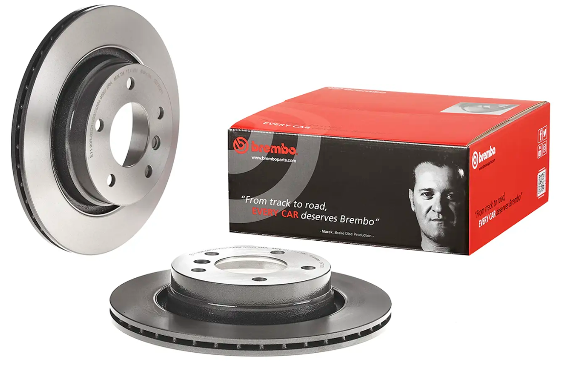 BREMBO -  Rear Vented Brake Disc Pair Coated - 294mm Diameter
