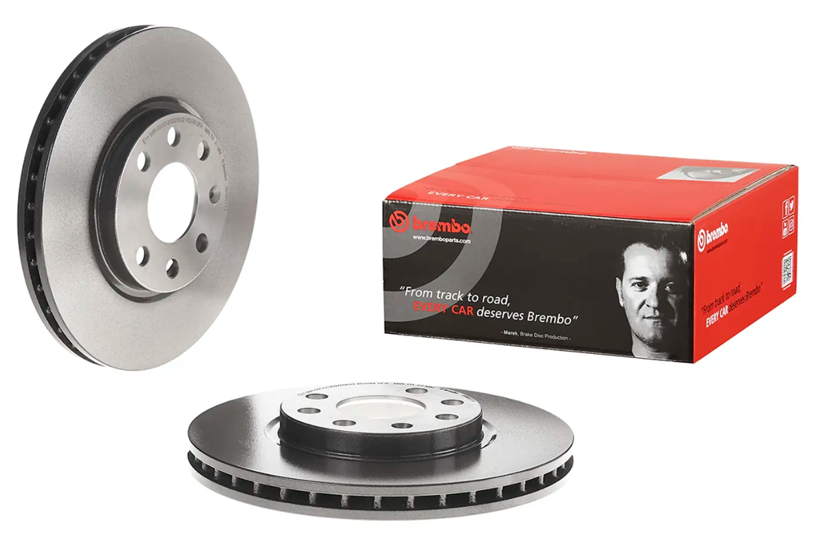 BREMBO -  Front Vented Brake Disc Pair Coated - 260mm Diameter