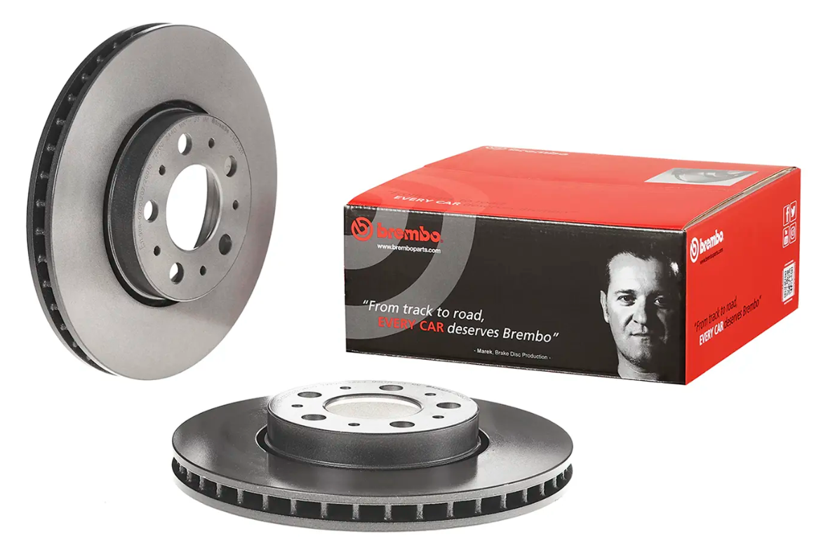 BREMBO -  Front Vented Brake Disc Pair Coated - 286mm Diameter