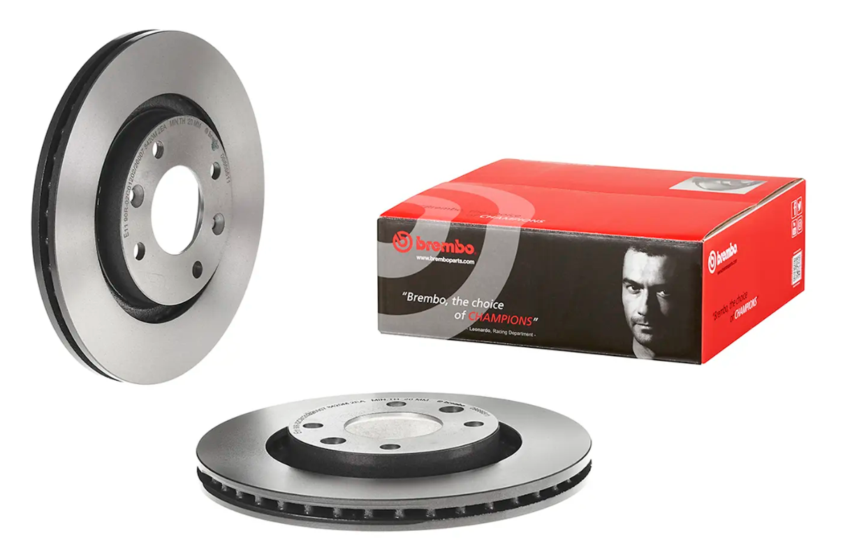 BREMBO -  Front Vented Brake Disc Pair Coated - 266mm Diameter