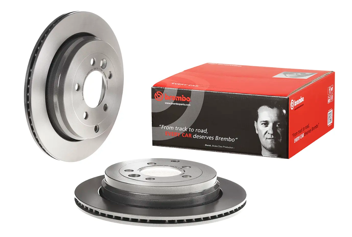 BREMBO -  Rear Vented Brake Disc Pair Coated - 325mm Diameter
