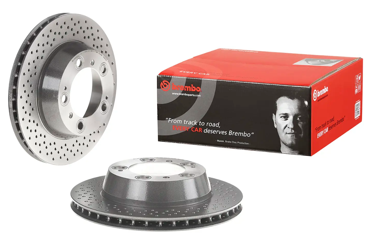 BREMBO -  Rear Vented Brake Disc Pair Coated - 299mm Diameter