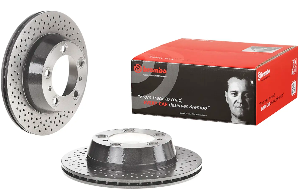 BREMBO -  Rear Vented Brake Disc Pair Coated - 299mm Diameter