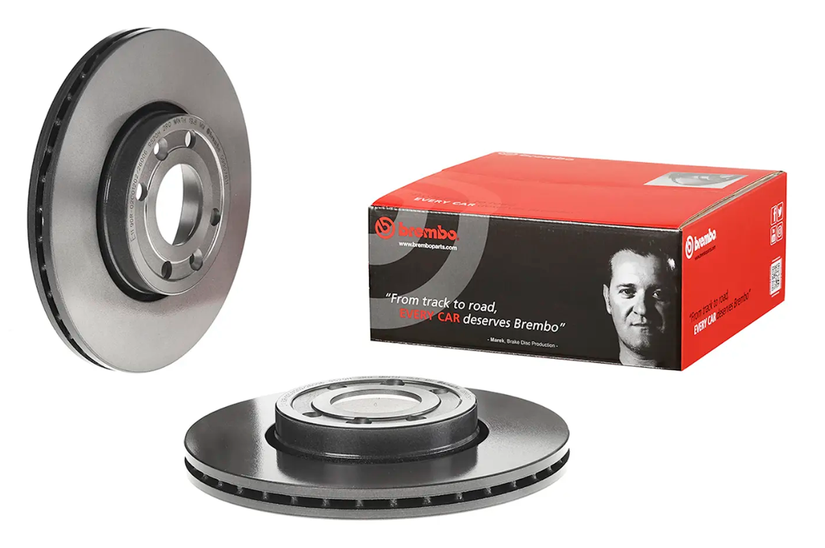 BREMBO -  Front Vented Brake Disc Pair Coated - 260mm Diameter