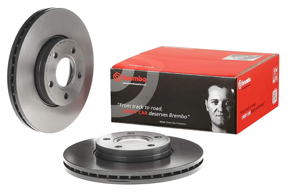 BREMBO -  Front Vented Brake Disc Pair Coated - 278mm Diameter