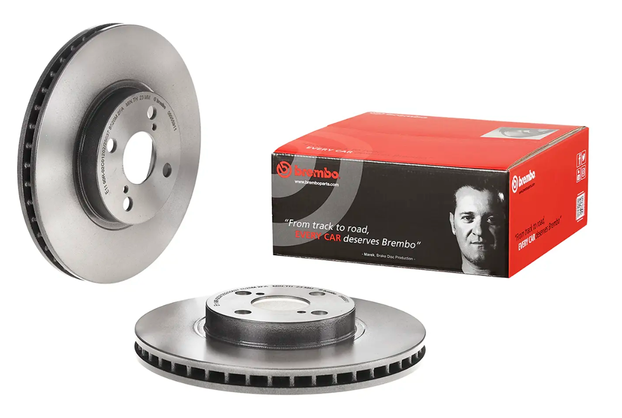 BREMBO -  Front Vented Brake Disc Pair Coated - 275mm Diameter