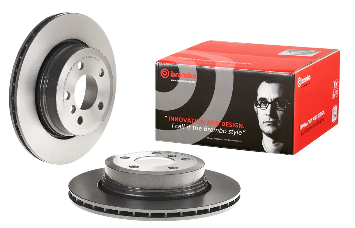 BREMBO -  Rear Vented Brake Disc Pair Coated - 320mm Diameter
