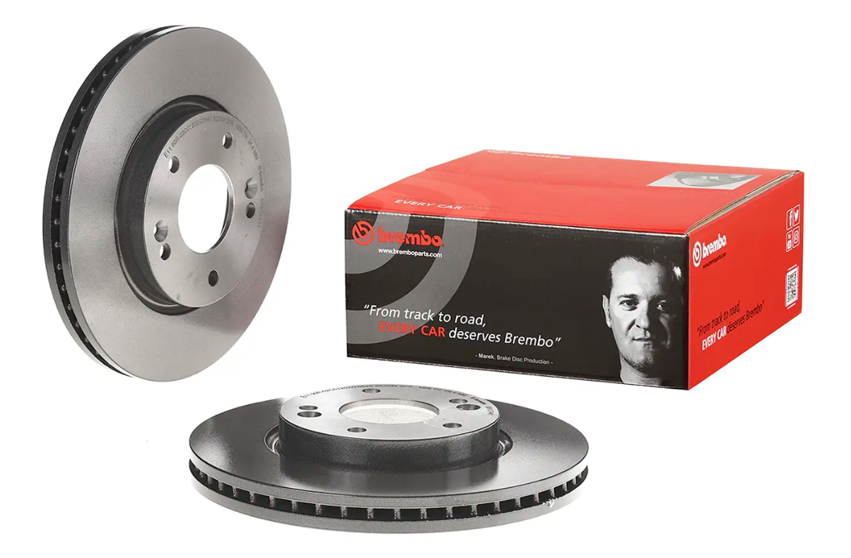 BREMBO -  Front Vented Brake Disc Pair Coated - 280mm Diameter