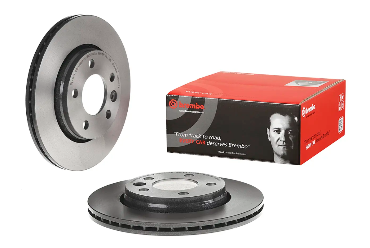 BREMBO -  Rear Vented Brake Disc Pair Coated - 294mm Diameter
