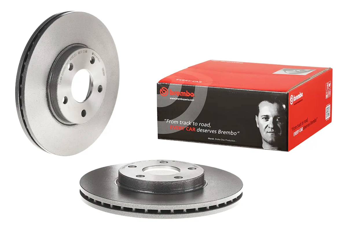 BREMBO -  Front Vented Brake Disc Pair Coated - 278mm Diameter