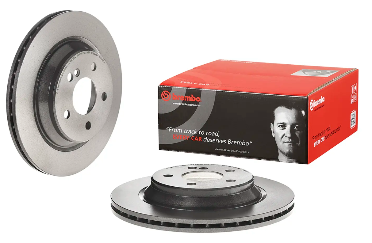 BREMBO -  Rear Vented Brake Disc Pair Coated - 300mm Diameter